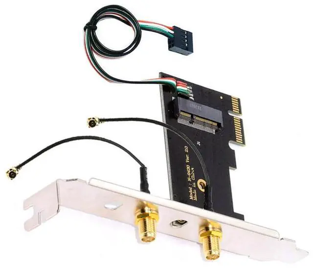 Main image of Card Wireless NGFF A/E-Key WiFi Card to PCI-E Express 1x Adapter for WLAN Wifi6 Wifi7 Bluetooth (PCIE to A+E)