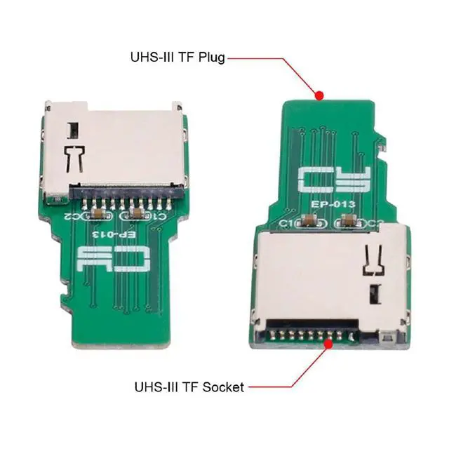 Alt view image 3 of 7 - TF Micro SD Male Extender to TF Card Female Extension Adapter PCBA SD/SDHC/SDXC UHS-III UHS-3 UHS-2