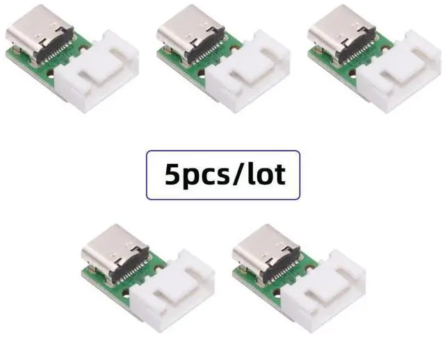 Alt view image 2 of 7 - 5pcs USB2.0 Pinout DC 5V Power DIY OEM Type C Female Socket Connector to 4Pin Pitch=2.54mm Wafer Socket Horizontal