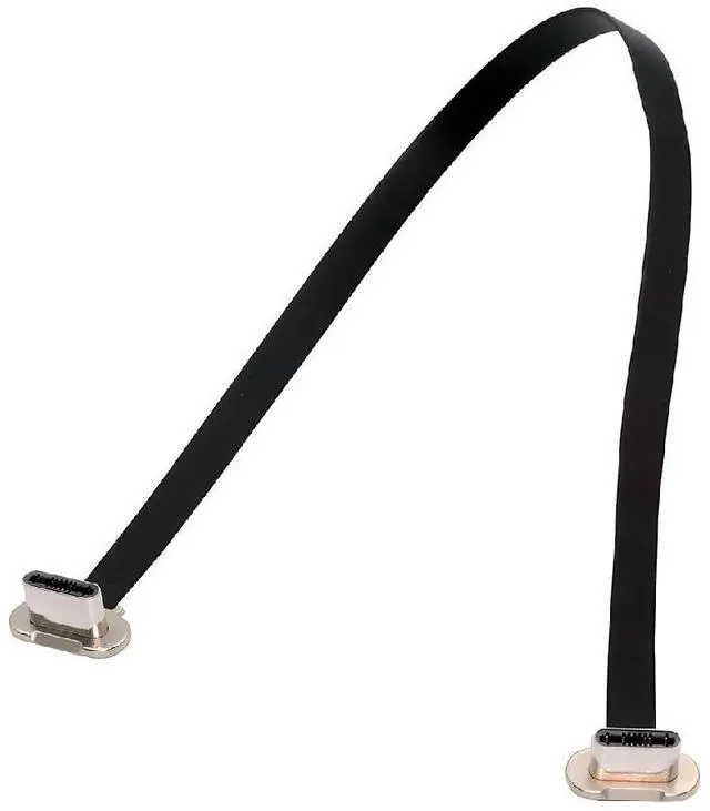 Main image of 7.87 Inch USB C Short Flat Cable,USB 2.0 Type C Dual 90 Degree Angled PD 65W Fast Charge Data Extension Cable 20CM for Power Banks