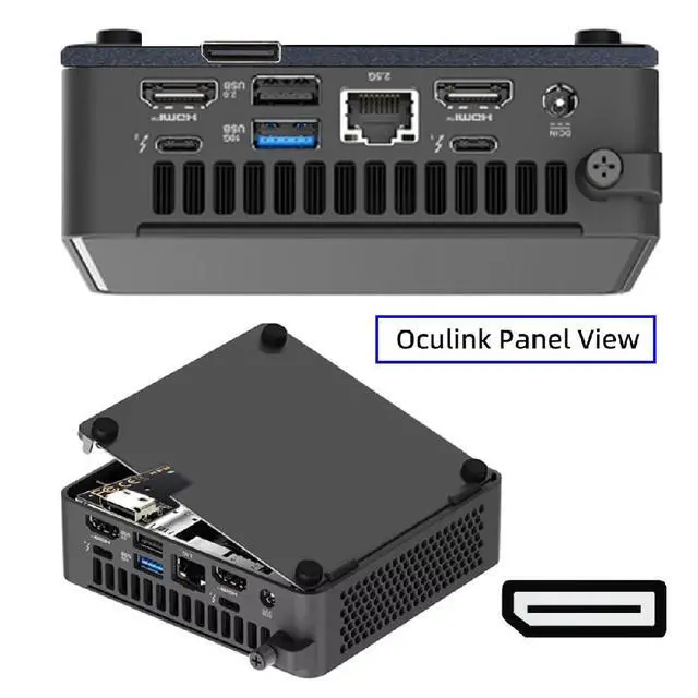 Alt view image 7 of 7 - Oculink SFF-8612 SFF-8611 to PCI-E 5.0 4.0 M.2 M-Key NVME & 2280 SSD Host Adapter with Heat Sink for NUC15 Pro Mini PC Computer Slim Type NUC15CRK