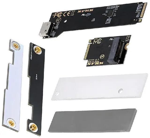 Main image of Oculink SFF-8612 SFF-8611 to PCI-E5.0 4.0 M.2 M-Key NVME &2280 SSD Host Adapter with Heat Sink for NUC15 Pro Mini PC Computer Tall Type NUC15CRH