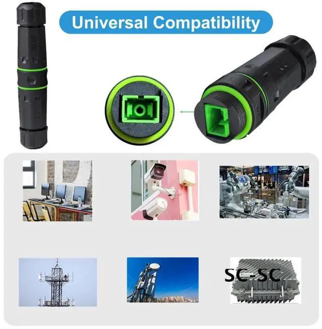 Alt view image 2 of 7 - IP68 Waterproof M20 Locking SC Female to SC Female Singlemode Fiber Optic Patch Internet Networking Extension Adapter Coupler