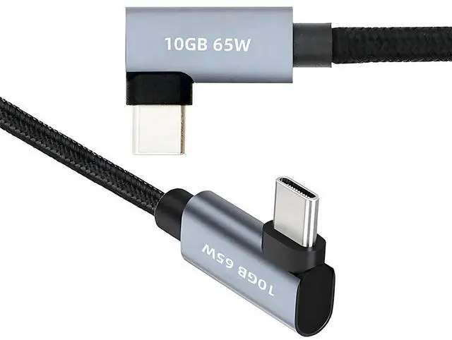 Main image of USB-C Type-C 10Gbps Male to Male Dual Right Angled 4K Video PD 65W Power Cable 90 Degree 200CM
