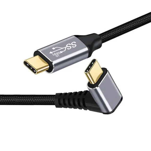 Alt view image 2 of 7 - Type-C USB-C Male 90 Degree Up Down Angled to Male USB3.1 10Gbps 100W Data Cable for Laptop Phone 100CM