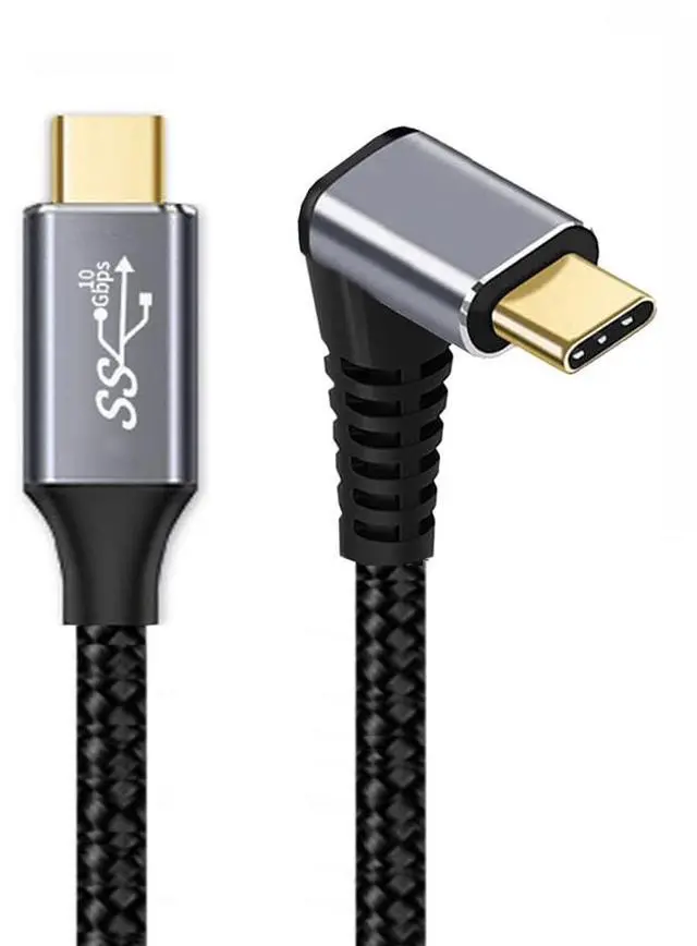 Main image of Type-C USB-C Male 90 Degree Up Down Angled to Male USB3.1 10Gbps 100W Data Cable for Laptop Phone 100CM