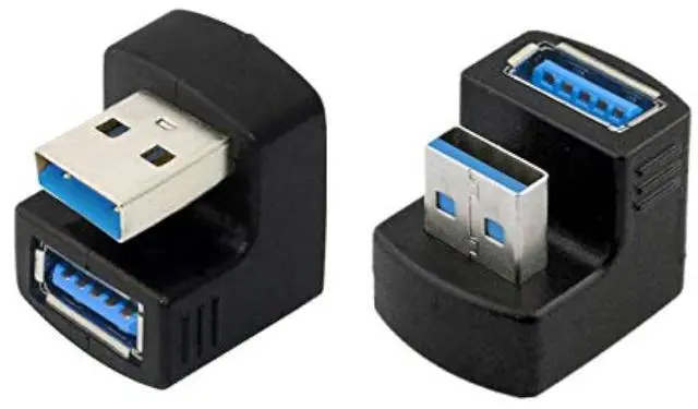 Main image of 1 Set Up & Down Angled USB 3.0 Adapter A Male to Female Extension 180 Degree 5Gbps