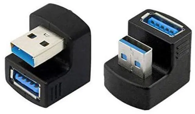 Alt view image 2 of 7 - 1 Set Up & Down Angled USB 3.0 Adapter A Male to Female Extension 180 Degree 5Gbps