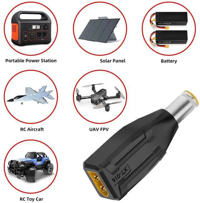 Alt view image 6 of 7 - Adapter XT60 Male SC100 Protocol to DC 7.9x5.4mm Male Fast Charging Adapter for RC Lipo Battery Quadcopter Multicopter Aeromodelling