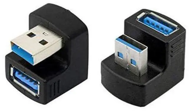 Alt view image 3 of 7 - 1 Set Up & Down Angled USB 3.0 Adapter A Male to Female Extension 180 Degree 5Gbps