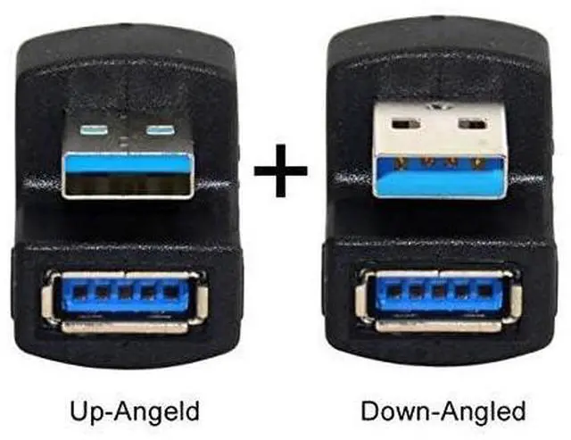 Alt view image 4 of 7 - 1 Set Up & Down Angled USB 3.0 Adapter A Male to Female Extension 180 Degree 5Gbps