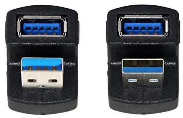 Alt view image 5 of 7 - 1 Set Up & Down Angled USB 3.0 Adapter A Male to Female Extension 180 Degree 5Gbps