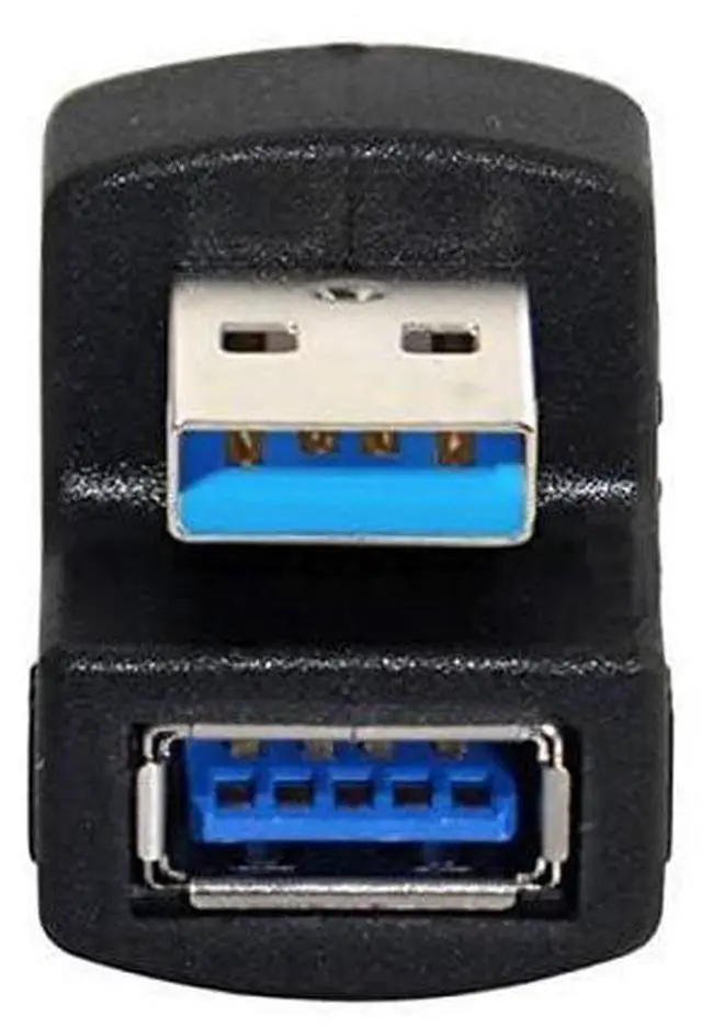 Alt view image 7 of 7 - 1 Set Up & Down Angled USB 3.0 Adapter A Male to Female Extension 180 Degree 5Gbps