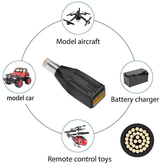 Alt view image 7 of 7 - Adapter XT60 Male SC100 Protocol to DC 7.9x5.4mm Male Fast Charging Adapter for RC Lipo Battery Quadcopter Multicopter Aeromodelling