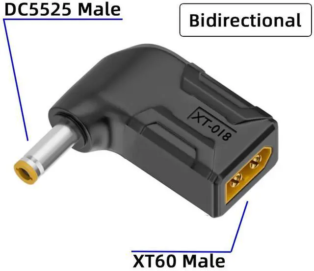 Alt view image 2 of 7 - Adapter XT60 Male SC100 Protocol to DC 5.5x2.5mm Male Fast Charging Angled Horizontal Adapter for RC Lipo Battery Quadcopter Multicopter Aeromodelling