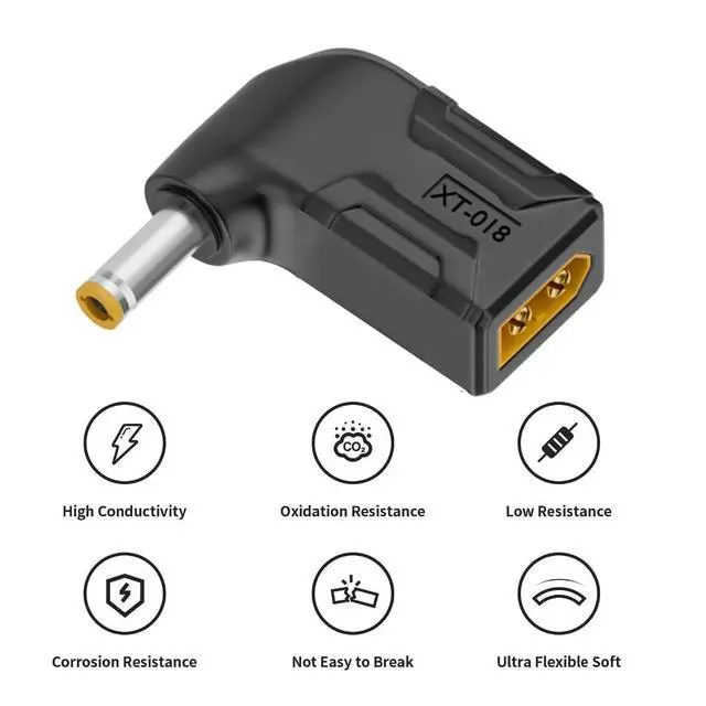 Alt view image 5 of 7 - Adapter XT60 Male SC100 Protocol to DC 5.5x2.5mm Male Fast Charging Angled Horizontal Adapter for RC Lipo Battery Quadcopter Multicopter Aeromodelling
