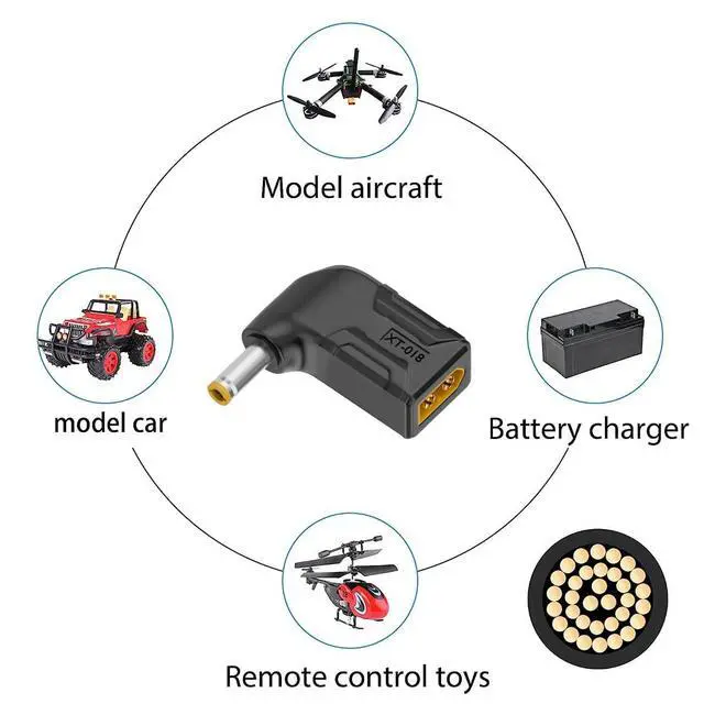 Alt view image 7 of 7 - Adapter XT60 Male SC100 Protocol to DC 5.5x2.5mm Male Fast Charging Angled Horizontal Adapter for RC Lipo Battery Quadcopter Multicopter Aeromodelling