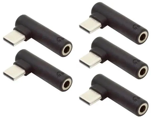 Main image of 5pcs/Set Type-C to 90 Degree Angled 3.5mm Earphone Adapter Type USB-C 3.1 Male to AUX Audio Female