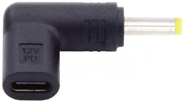 Main image of USB 3.1 Type C USB-C Female to DC 12V 4.0x1.7mm Plug Adapter 90 Degree Angled PD Emulator Trigger