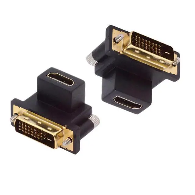 Alt view image 2 of 7 - 2pcs/Set DVI Male to HDMI Female 4K Adapter Up & Down Angled 90 Degree for Computer HDTV Graphics Card