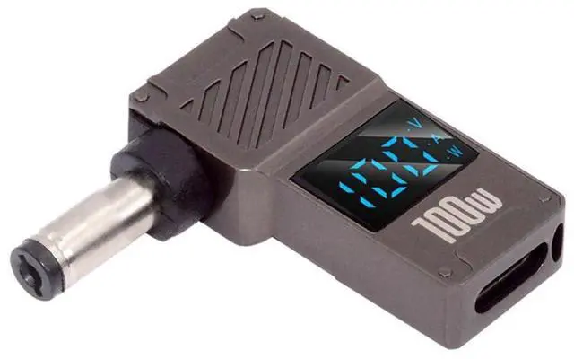 Main image of USB-C Type-C Smart LED Display Input to 100W Output DC 5.5x2.1mm Jack Power 20V 5A PD Charge 65W Adapter for Laptop