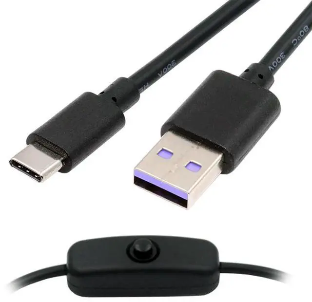 Main image of USB2.0 Power Switch Cable Type-C to Type-A with On Off Power Switch Button USB-C for DC 5V Desk Lamp Fan Camera 1.0M