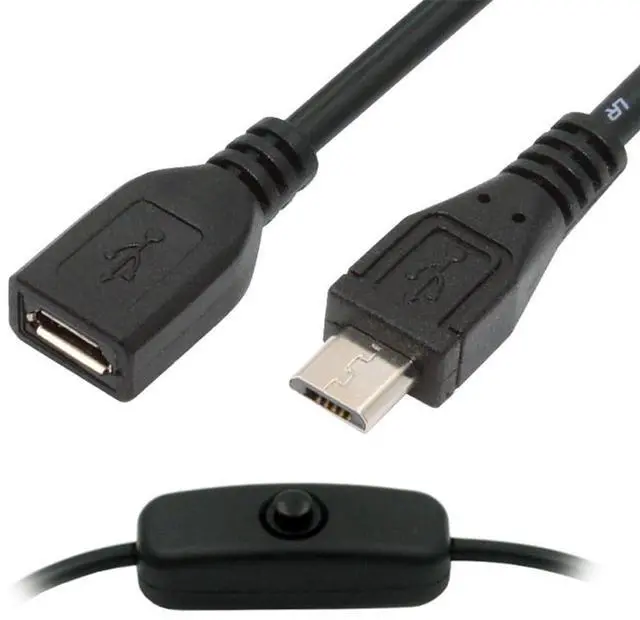 Main image of Micro USB2.0 Switch Cable with Power Switch On Off Button Micro 5Pin Male to Female for DC 5V Desk Lamp Fan Camera