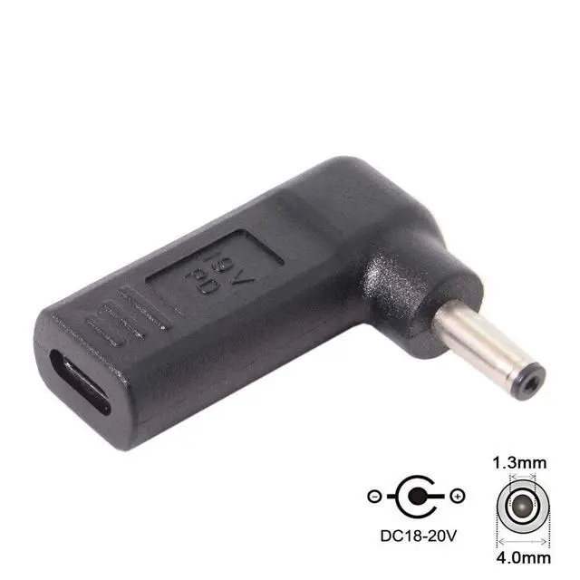 Alt view image 5 of 6 - USB 3.1 Type C USB-C to DC 19V Adapter PD Emulator Trigger 90 Degree Angled (4.0x1.3mm)