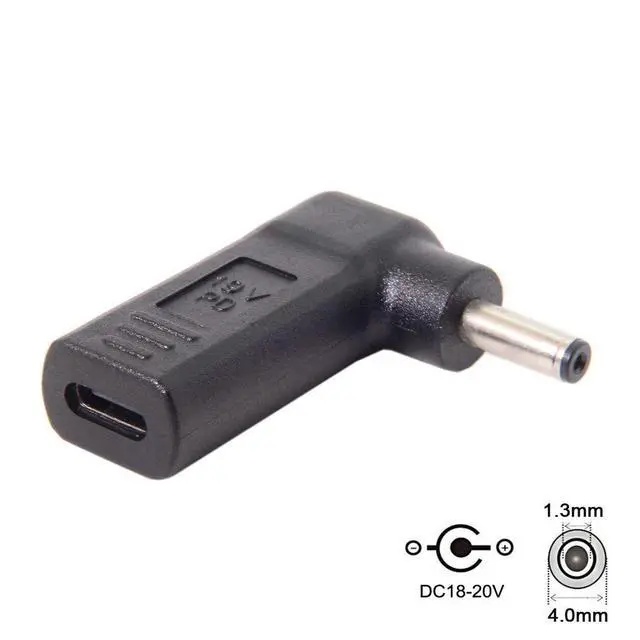 Alt view image 6 of 6 - USB 3.1 Type C USB-C to DC 19V Adapter PD Emulator Trigger 90 Degree Angled (4.0x1.3mm)