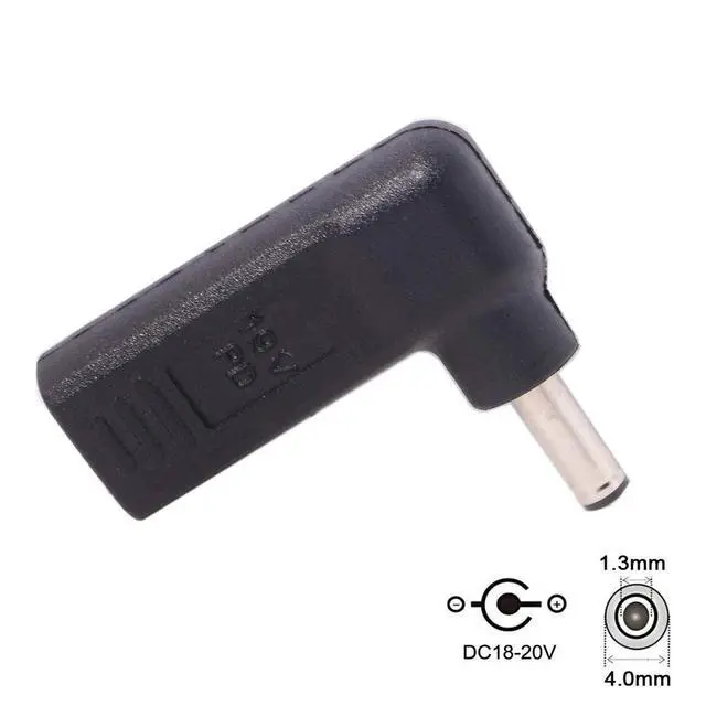 Alt view image 3 of 6 - USB 3.1 Type C USB-C to DC 19V Adapter PD Emulator Trigger 90 Degree Angled (4.0x1.3mm)