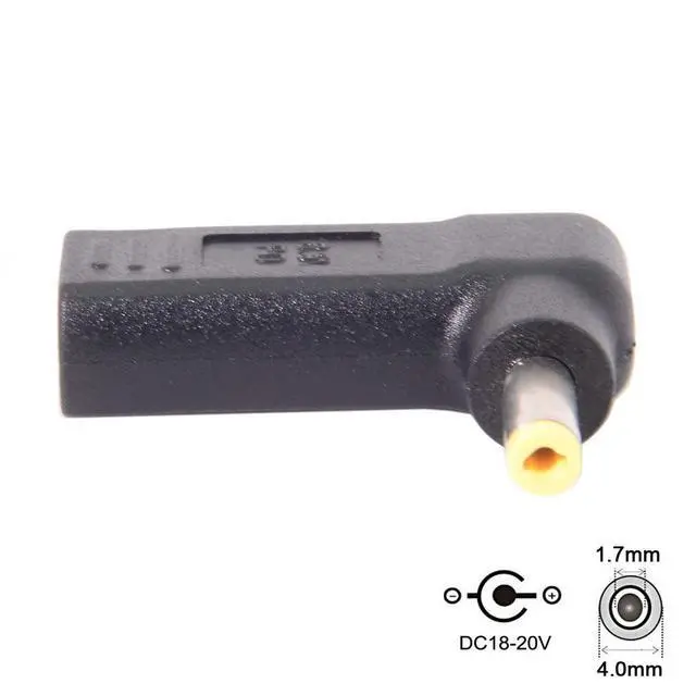 Alt view image 6 of 7 - USB 3.1 Type C USB-C to DC 19V Adapter PD Emulator Trigger 90 Degree Angled (4.0x1.7mm)