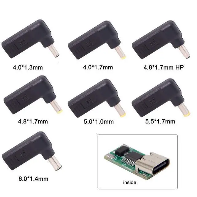 Alt view image 7 of 7 - USB 3.1 Type C USB-C to DC 19V Adapter PD Emulator Trigger 90 Degree Angled (4.0x1.7mm)