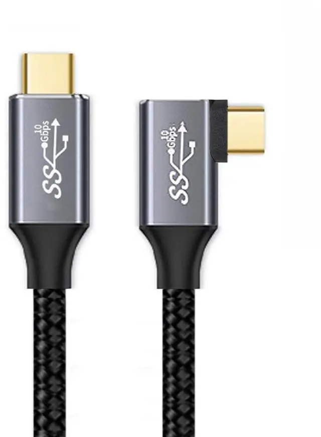 Main image of 10Gbps USB-C USB 3.1 Type C Gen2 Male Data Video 100W Cable 90 Degree Left Right Angled with E-Marker 50cm