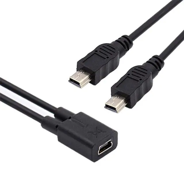 Alt view image 7 of 7 - DC 5V Power Mini USB 2.0 Female to 5Pin Dual Mini USB Male Splitter Extension Charge Cable 20cm