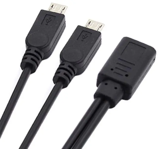 Main image of DC 5V Type-C USB-C Female to 5Pin Dual Micro USB Male Splitter Extension Charge 32AWG Cable