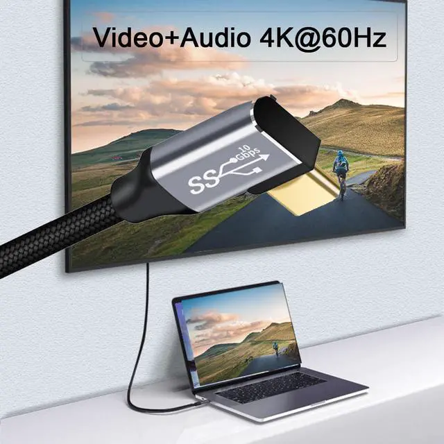 Alt view image 5 of 7 - 10Gbps USB-C USB 3.1 Type C Gen2 Male Data Video 100W Cable 90 Degree Left Right Angled with E-Marker 50cm