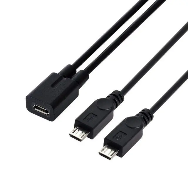 Alt view image 4 of 7 - Micro USB Female to 2X Micro USB Male Splitter Extension Charge Cable for S5 i9600 S4 I9500 Note2 N7100 S3 I9300 S2 9100