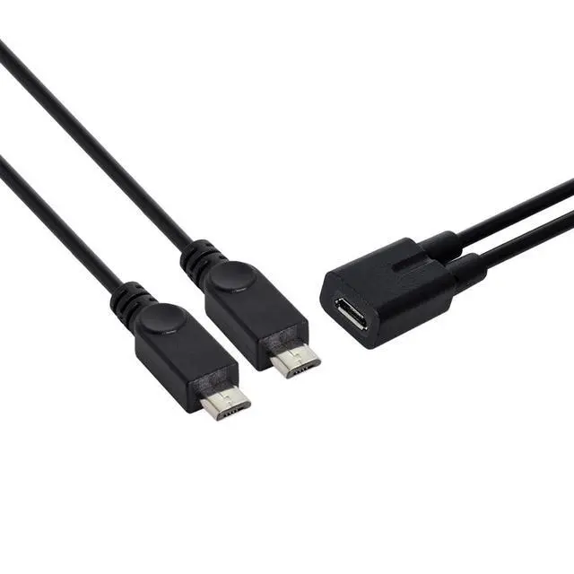Alt view image 5 of 7 - Micro USB Female to 2X Micro USB Male Splitter Extension Charge Cable for S5 i9600 S4 I9500 Note2 N7100 S3 I9300 S2 9100