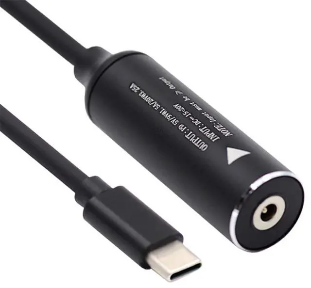 Main image of 2.5x0.7mm Input DC Jack to USB-C Type-C Power Plug Charge Cable for PD 9V 15V 20V 65W Laptop Phone