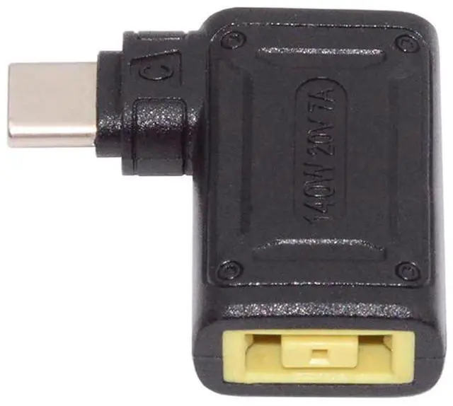 Main image of Rectangle Jack 140W 100W Thinkpad X1 Input to USB-C Type-C Angled 90 Degree Power Plug Charge Adapter for Laptop Phone