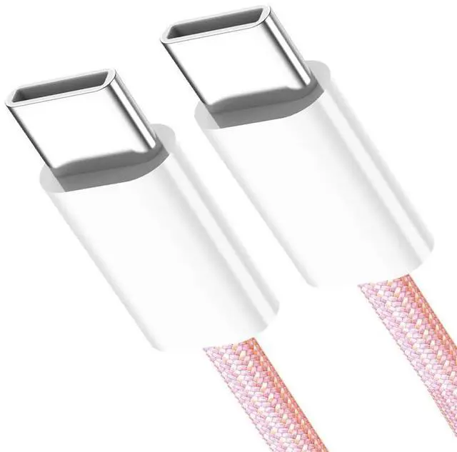 Main image of PD27W 65W Type C USB-C Male to Male Power 480Mbps Data Cable Pink Sleeve for Phone & Tablet & Laptop 3M