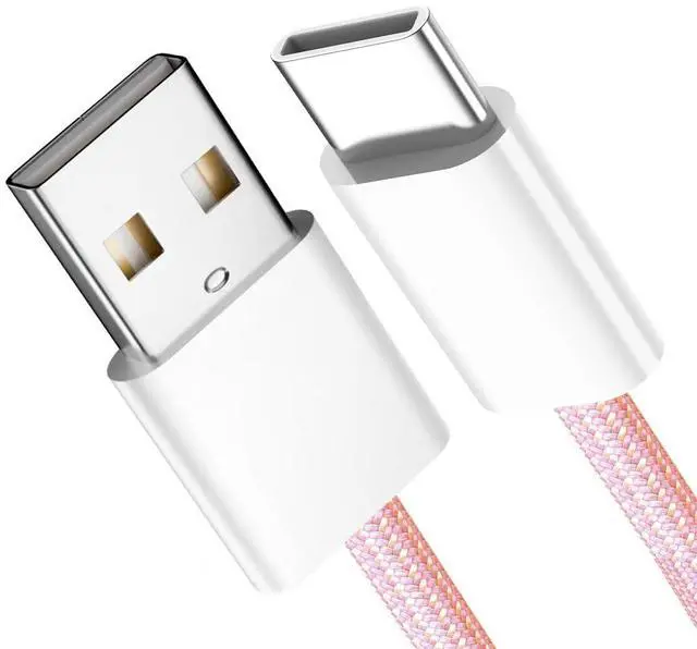 Main image of 5V3A Type C USB-C Male to Type-A Male 15W Power 480Mbps Data Cable Pink Sleeve for Phone & Tablet 1M