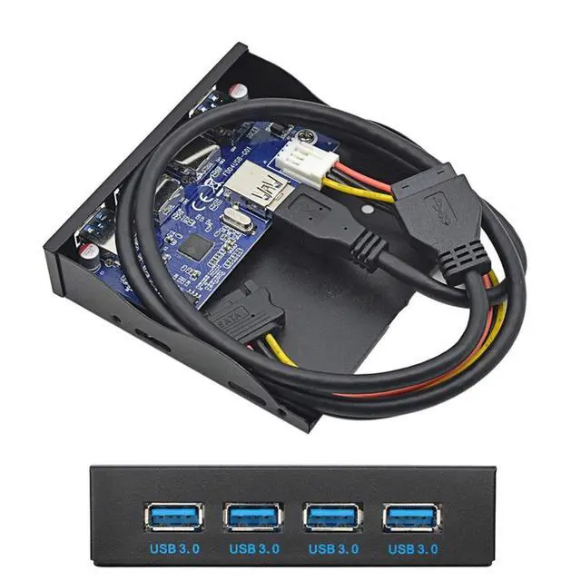 Alt view image 6 of 6 - USB 3.0 HUB 4 Ports Front Panel to Motherboard 20Pin Connector Cable for 3.5" Floppy Bay