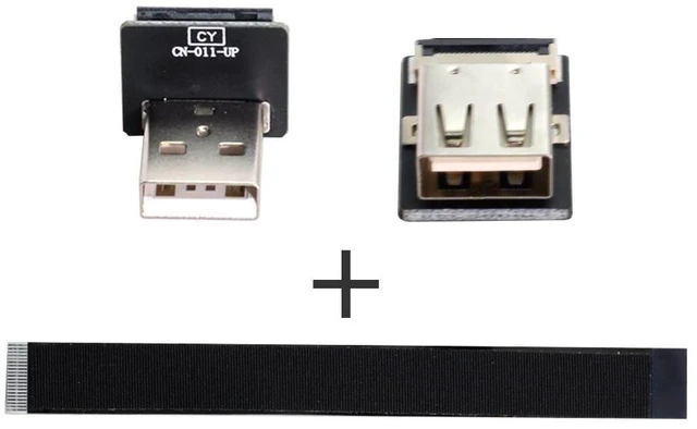 Alt view image 2 of 7 - Up Angled USB 2.0 Type-A Male to Female Extension Data Flat Slim FPC Cable for FPV & Disk & Scanner & Printer 100CM