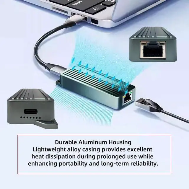 Alt view image 5 of 7 - USB4 USB3.2 Gen2 USB-C Type-C to 10Gbps GBE Gigabit 10000Mbps 5Gbps 2.5Gbps Ethernet Network LAN Cable Adapter RTL8159 for Desktop Laptop NAS