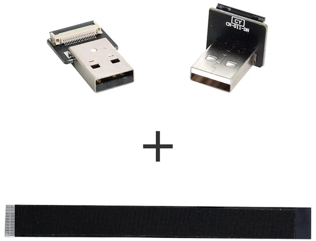 Alt view image 7 of 7 - USB 2.0 Type-A Male to Type-A Male Data Flat Slim FPC Cable Down Angled 90 Degree for FPV & Disk & Scanner & Printer 50CM