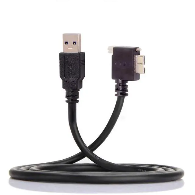 Alt view image 3 of 7 - 1.2m 90 Degree Right Angled Micro USB Screw Mount to 3.0 Data Cable for Industrial Camera