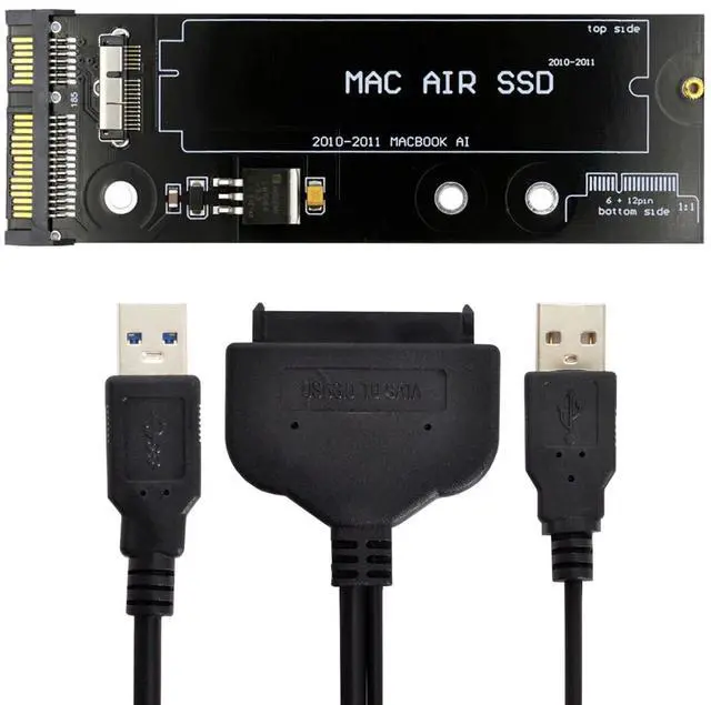 Main image of USB 3.0 to 12+6pin SSD HDD to SATA 22Pin Hard Disk Cartridge Drive for Air Pro 2010 2011 Air A1369 A1370 SSD