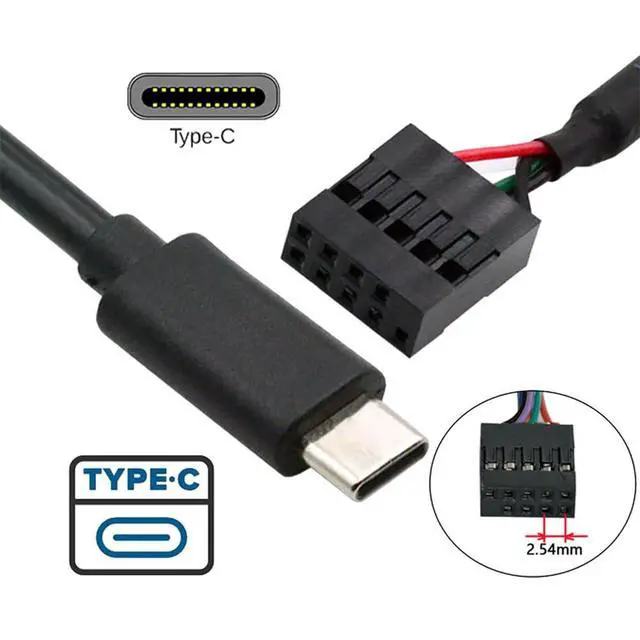 Alt view image 3 of 7 - 9pin 10pin USB 2.0 Motherboard Header to Type-C USB-C Cable for Mini Monitor Sensor Panel Camera 50cm