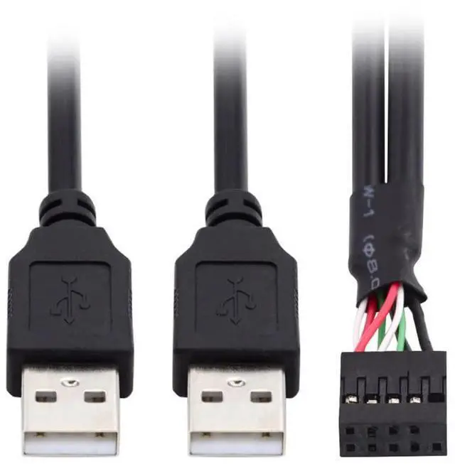 Alt view image 7 of 7 - Motherboard 9Pin 10Pin Female Header Housing to Dual USB 2.0 Male Type-A Cable 50cm